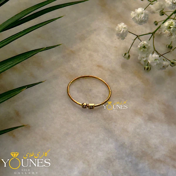 انگشتر سفید نگینی مینیمال طلا